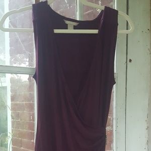 Banana Republic side ruched wrap tank with zipper